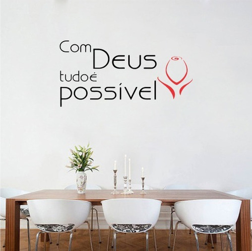 Adesivo De Parede Frases Bíblicas Religiosa Deus 90cm A508
