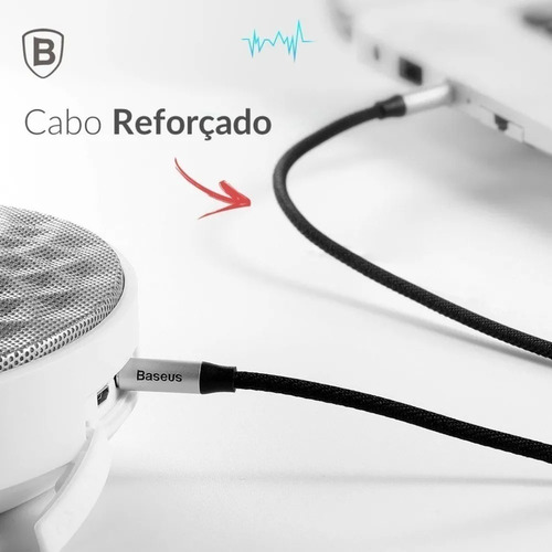Imagem 3 de 6 de Cabo Auxiliar P2 / P2 Super Reforçado Yiven 1m Baseus
