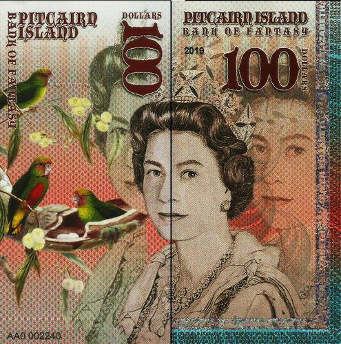 Fk Billete Pitcairn 100 Dolares 2019 Polimero Inusual Lujo