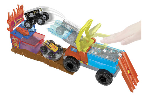 Hot Wheels Monster Trucks Pista Demolición Color Shifter