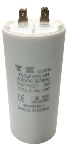 Capacitor Permanente 150uf 250v Tk, Motores,e Outros