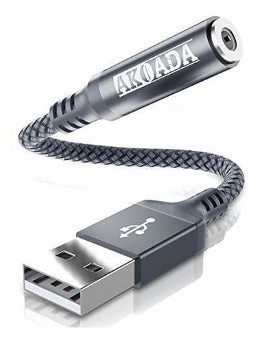 Adaptador Akoada Usb A Conector De Audio (18 Cm), Adaptador