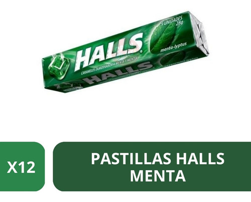 Pastillas Halls Menta Pack X 12un