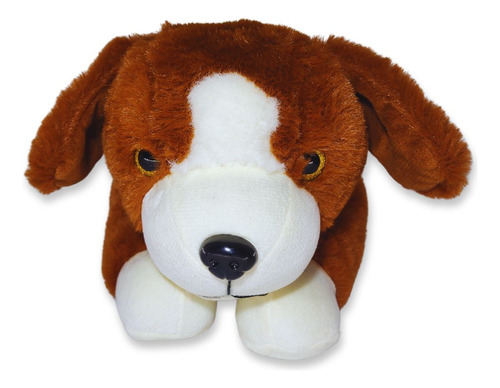 Cachorro De Pelúcia Deitado Para Abraçar Confortável Kai Marrom/caramelo