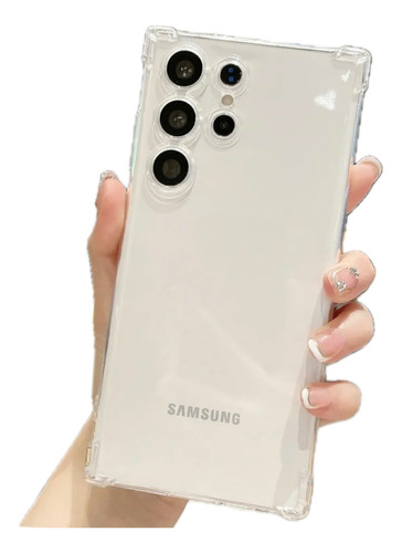 Funda Antig Con Protector Marco Lente Para Samsung S24 Ultra