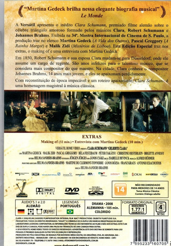 Imagem 2 de 2 de Dvd Clara Schumann - Versatil - Bonellihq U20