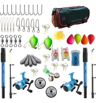 Comprar 2 Kit Combo Pesca Completo Cañas + Reeles Bolso + Accesorios