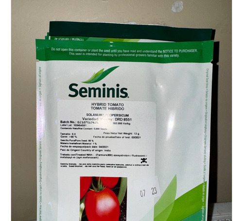 Semilla Tomate Saladette Seminis Tissey 8551  5 Millares