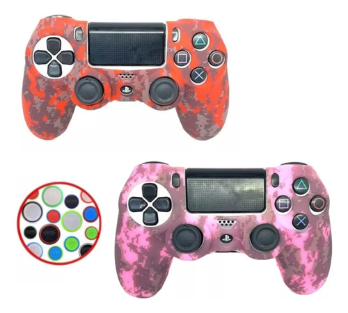 Kit 2 Fundas Para Control De Ps4 Con Grips Protector 06