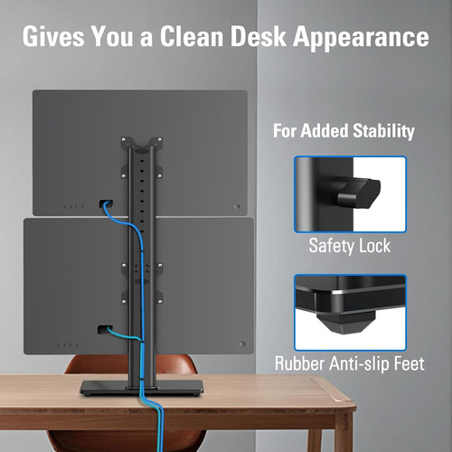 Monte Un Soporte Vertical Para Dos Monitores, Apile Dos P...