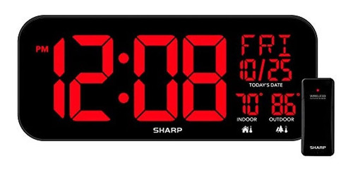 Sharp Reloj Led De Pantalla Grande De Gran Tamaño Con Temper