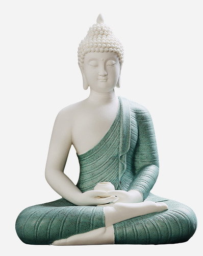 Qinlang Estatua De Buda Verde De 12 Pulgadas Para Decoracion