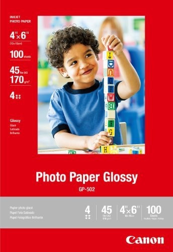 Canon Glossy Photo Paper, 4 X 6 Pulgadas, 100 Hojas (0775b02