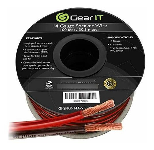 Gearit Cable Altavoz Pro Serie 14 Awg Calibre 98.4 ft Ideal