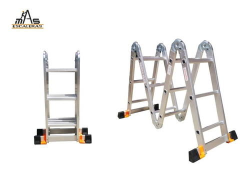 Escalera Multifuncional De 12 Pasos En Aluminio