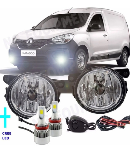 Kit Faros Auxiliares Kangoo 2018 + Cree Led