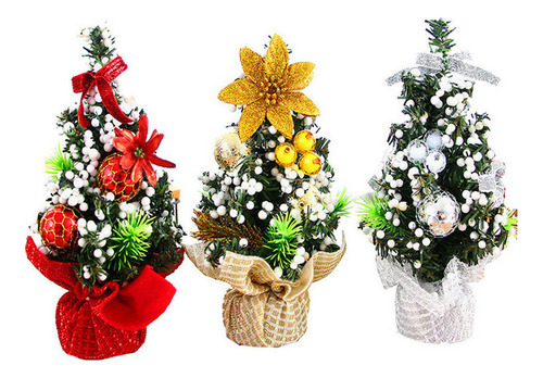 De 3 Uds Mini Árbol De Navidad 20cm Decoraciones De