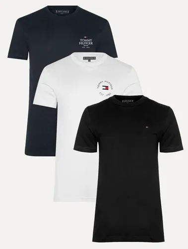 Camisetas Tommy Hilfiger Essential Preta/branca/azul Marinho M/m
