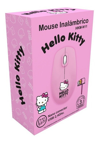 Imagen 4 de 6 de Mouse Hello Kitty Inalámbrico Hkm-n11