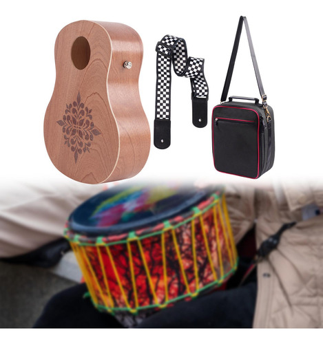 Tambor De Cajón Portátil Con Cajón Con Forma De Guitarra