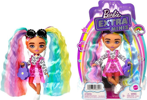 Muñeca Barbie Extra Mini Doll Flores Cabello De Arcoiris