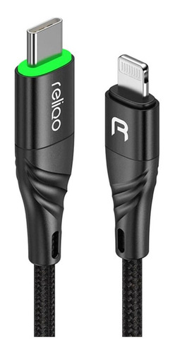 Cable Tipo C A Lightning Reliqo Mfi, Pd, 1.2m, Negro