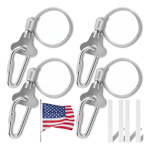 4 Pack Anillos De Mástil De Bandera, Clips De Mástil ...