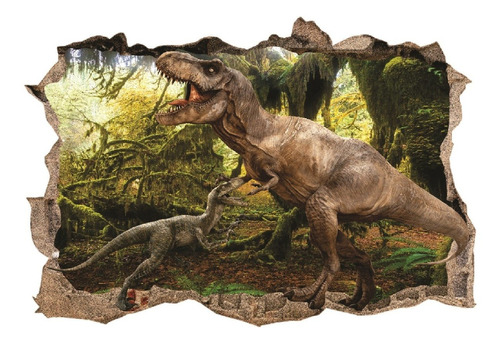 Vinilos Efecto Hueco 3d Dinosaurios - Cali - 1m X 60cm  