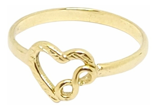 Imagen 1 de 4 de Anillo Corazón Infinito Oro 18kts 1,3grs N°14 Brumat