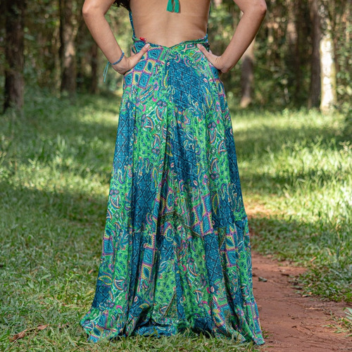 Imagem 5 de 6 de Vestido Deusa Hippie Boho Indiano