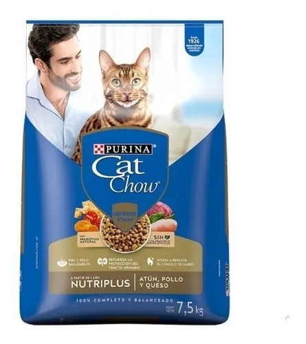 Alimento Para Gato Atún, Pollo Y Queso, Cat Chow , 7.5kg Msi