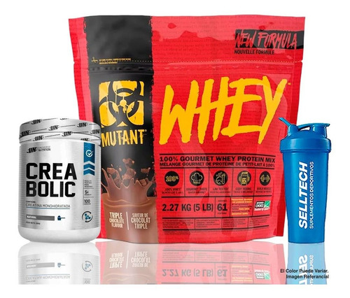 Pack Mutant Whey 5lb Chocolate + Creabolic 500gr + Shaker