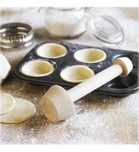 Tart Pastry Tamper Mini Pan Madera Madera Shell Muffin Metal