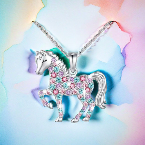 Collar Colgante De Pony Arcoíris Chic Para Niños