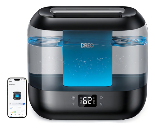 Umidificadores inteligentes Dreo 4l para quarto, Humidi