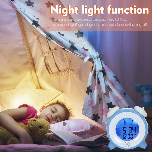 Despertador, Reloj Para Dormir Para Niños Con 7 Colores Camb