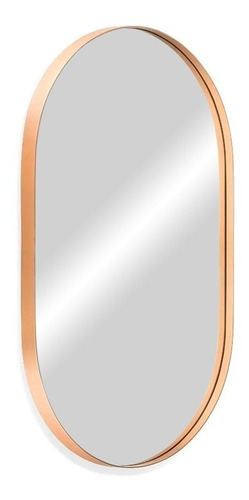 Espelho Oval Madrid Grande Com Moldura 80x50cm Cor da moldura Dourado