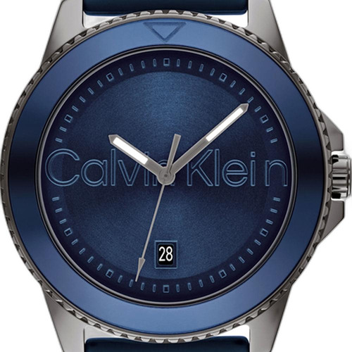 Relógio Calvin Klein Aqueous Masculino Borracha Azul - 25200