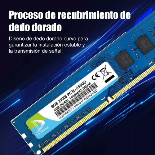 8GB Memoria Ram Gamer Duomeiqi Ddr3-1066mhz PC3-8500U Dimm De 1.35v/1.5v Azul Udimm Para Deskop