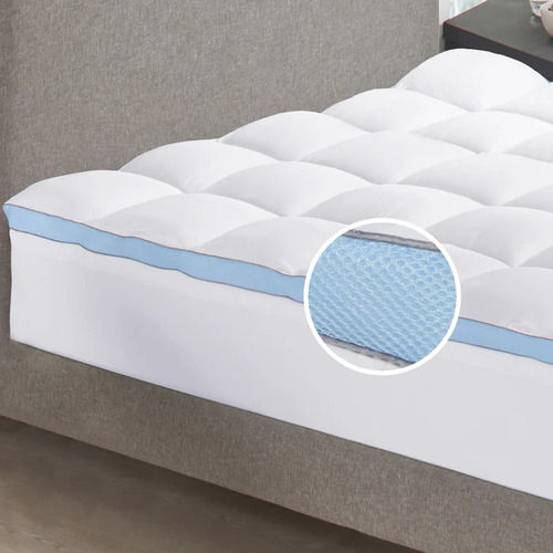 California Design Den Cubre Colchon California King Color Blanco Diseño De La Tela Liso Tamaño Del Colchón Súper King