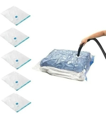 Pack 5 Bolsas Al Vacío Xl Para Comprimir 50x60cm Ropa Cama