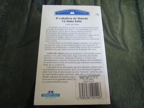 El Caballero De Olmedo La Dama Boba, Lope De Vega (Usado)