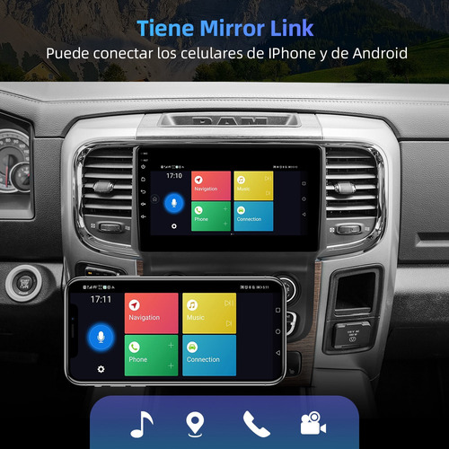 Para Estéreo Cámara Dodge Ram 1500 2014-2019 A/a Auto Gps