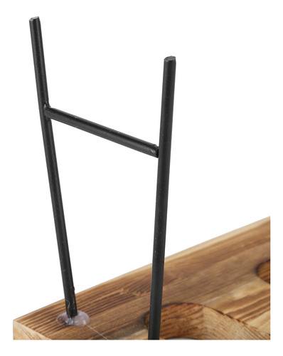 Maceta De Vidrio Para Escritorio Con Soporte De Madera