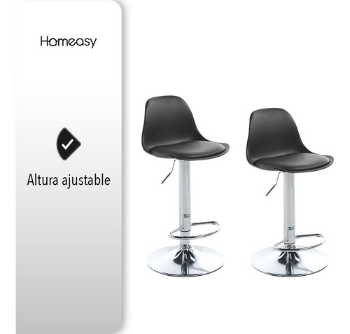 Set De 2 Bancos Tipo Eames Color Negro Acabado de la estructura Metal