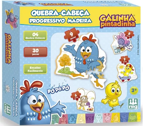 Quebra-Cabeça Galinha Pintadinha Infantil Madeira Raciocínio