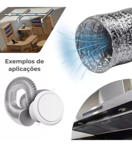 Duto Flexível Aluminizado Kit 6pol 150mm 20m Tubo Coifa Ar