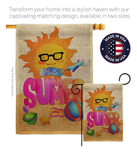 Ornament Collection Hello Summer - Juego De Banderas De Jard