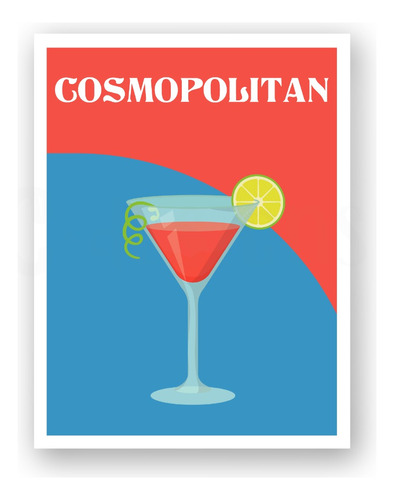 Póster Imprimible Cosmopolitan Bebidas Poster Digital Deco