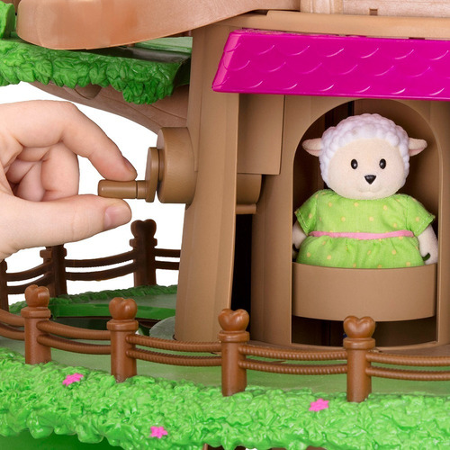 Imagen 6 de 8 de Lil Woodzeez Casa Del Arbol 3 Pisos C/ Accesorios Y Manivela Color Marrón